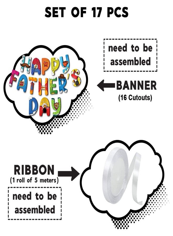 Festiko® Happy Father's Day Banner Decoration, Superhero Theme Father's Day Decoration, Fathers day Party Decoration - Image 2